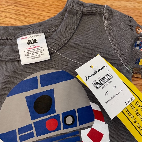 Hanna Andersson Star Wars Holiday Baby Pajamas Sz 6-12M‎ NWT - Picture 4 of 9